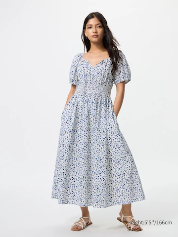 Uniqlo Платье с объемными рукавами (короткие рукава, принт) купить с доставкой.