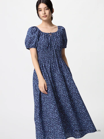 Uniqlo Платье с объемными рукавами (короткие рукава, принт) купить с доставкой.