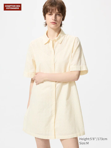 Uniqlo Хлопковое платье с вышивкой купить с доставкой.