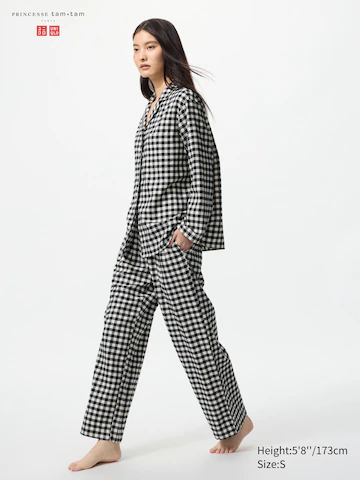 Uniqlo Фланелевые пижамы (длинный рукав, клетчатые)