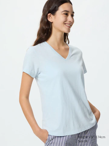 Футболка с v-образным вырезом из ткани с текстурой slub