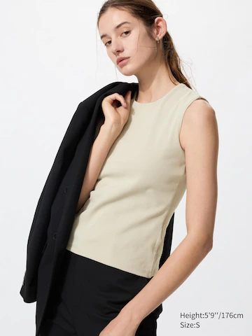 Майка с круглым вырезом и двойной отделкой (без рукавов)- Заказать в России