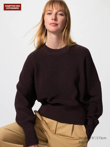 Джемпер с круглым вырезом из мерсеризованного хлопка