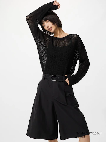 Свитер с круглым вырезом из трехмерного вязаного материала