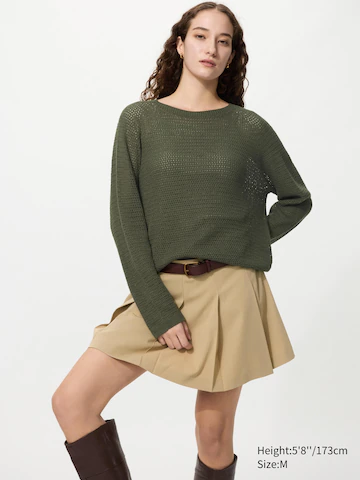 Свитер с круглым вырезом из трехмерного вязаного материала