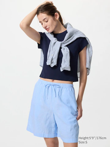 Шорты из льно-вискозной смеси linen blend easy