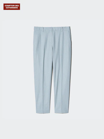 Льняные хлопковые зауженные брюки до щиколотки