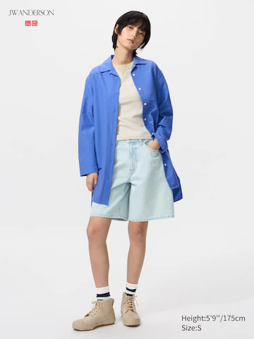 Uniqlo Халат-рубашка с открытым воротником из оксфорда купить с доставкой.