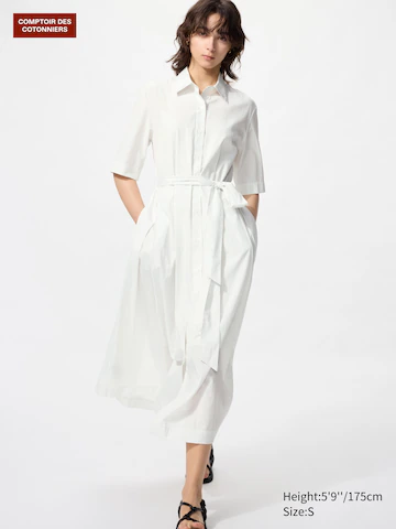 Платье из хлопкового смесового материала (в полоску)- Заказать в России