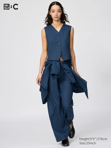 Широкие льняные брюки из премиум-класса- Заказать в России