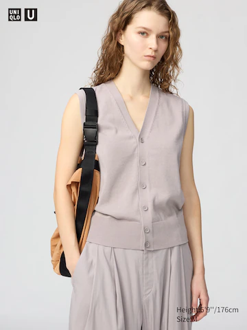 Вязаный жилет с пуговицами, подлежащий стирке