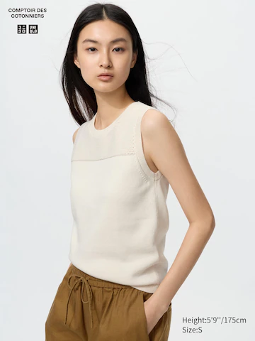 Реглан без рукавов из хлопка с круглым вырезом- Заказать в России