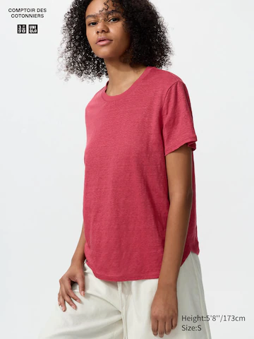 Футболка с круглым вырезом из 100% льна