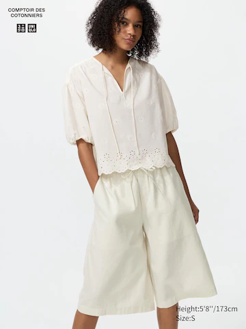 Льняные брюки-кюлоты