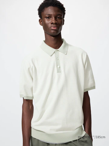 Поло-свитер в полоску с коротким рукавом из стираемого трикотажа- Заказать в России