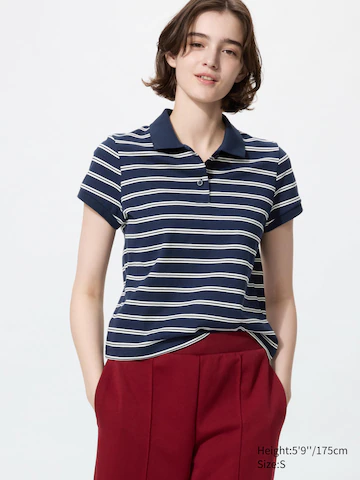 Мини-поло из пике в полоску