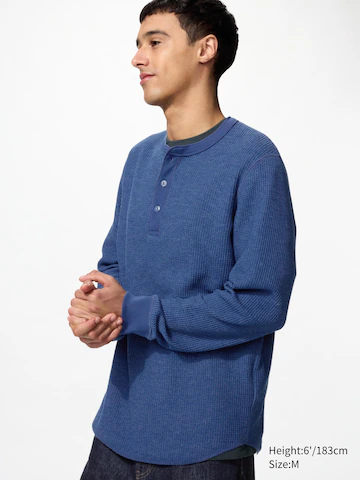 Футболка с горловиной henley из вафельной ткани