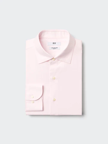 Рубашка super non-iron slim fit (с воротником-отложным), розовая