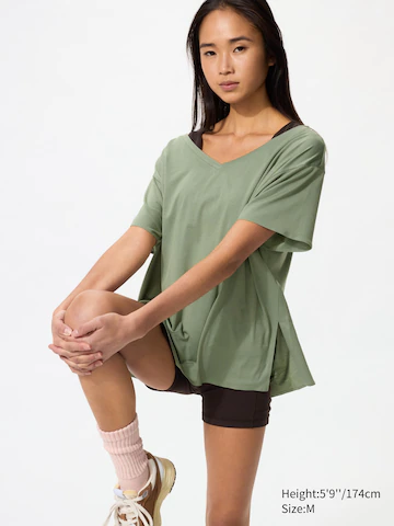 Футболка airism relaxed v neck- Заказать в России
