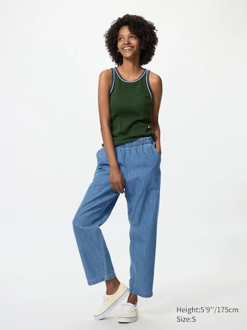 Джинсы с удлиненными брючинами из хлопка (cotton relaxed ankle trousers)