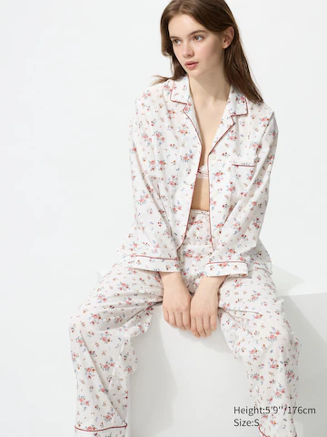 Uniqlo Хлопковые пижамы (с принтом, длинный рукав)