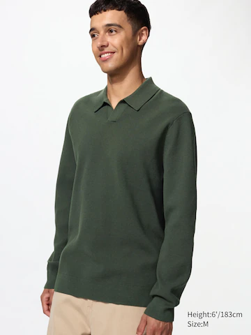 Джемпер с воротником-стойкой и пуговицами washable milano ribbed skipper polo