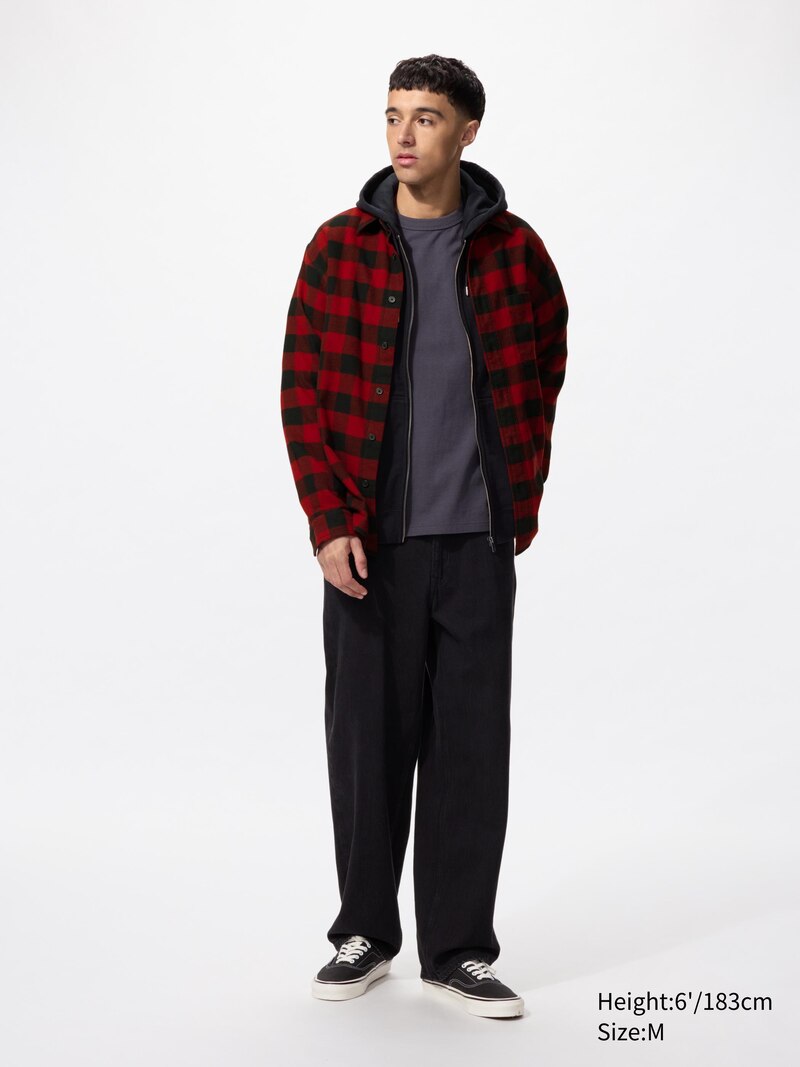 Фланелевая рубашка (с обычным воротником, клетка)