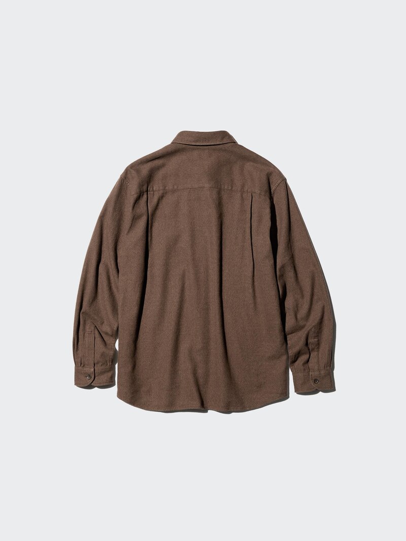 Рубашка из фланели (серая, обычный воротник)