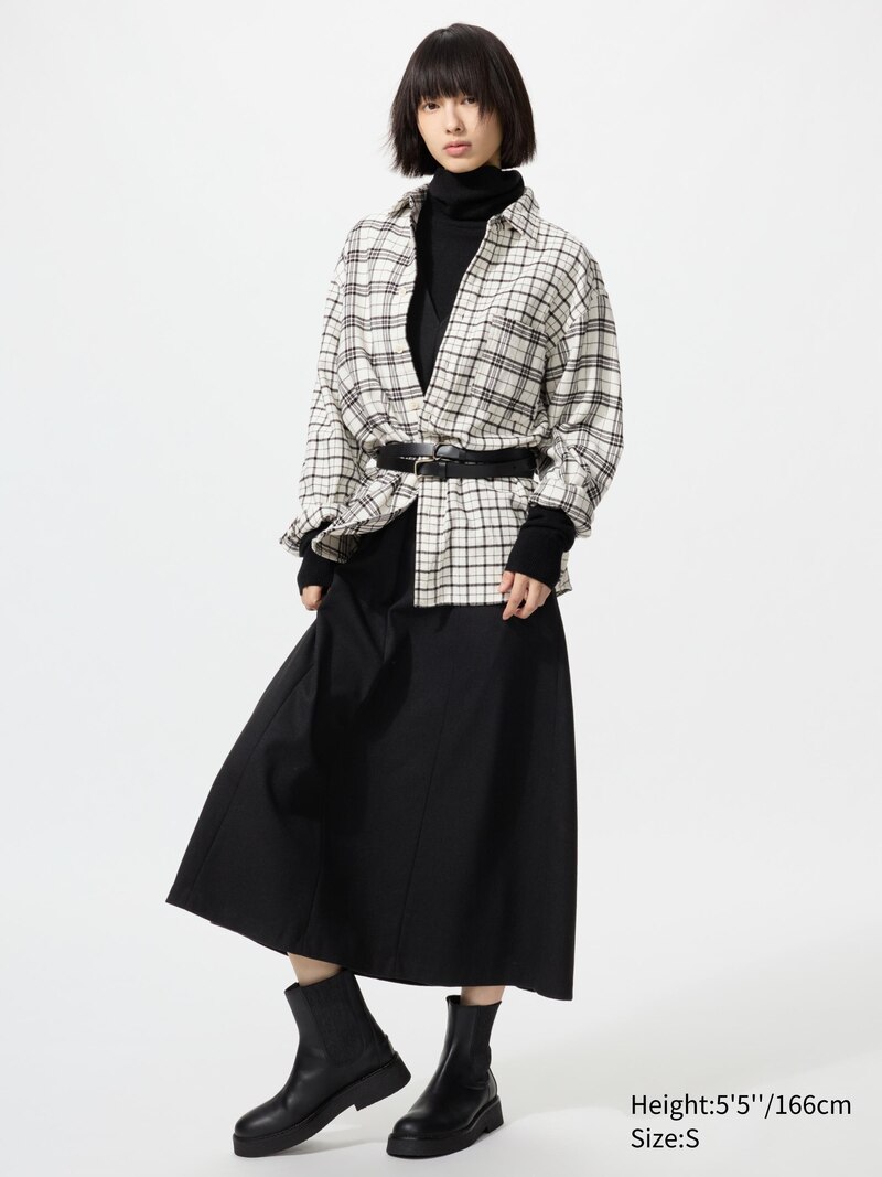 Фланелевая рубашка с клетчатым узором (с воротником)