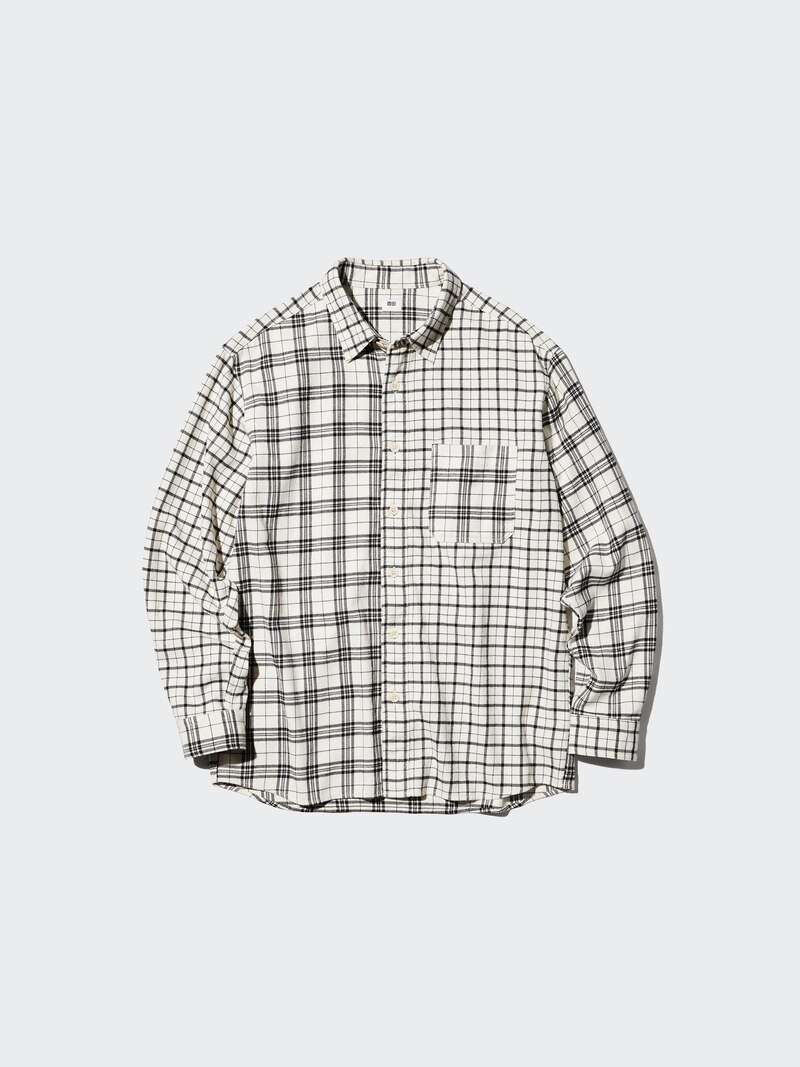 Фланелевая рубашка с клетчатым узором (с воротником)