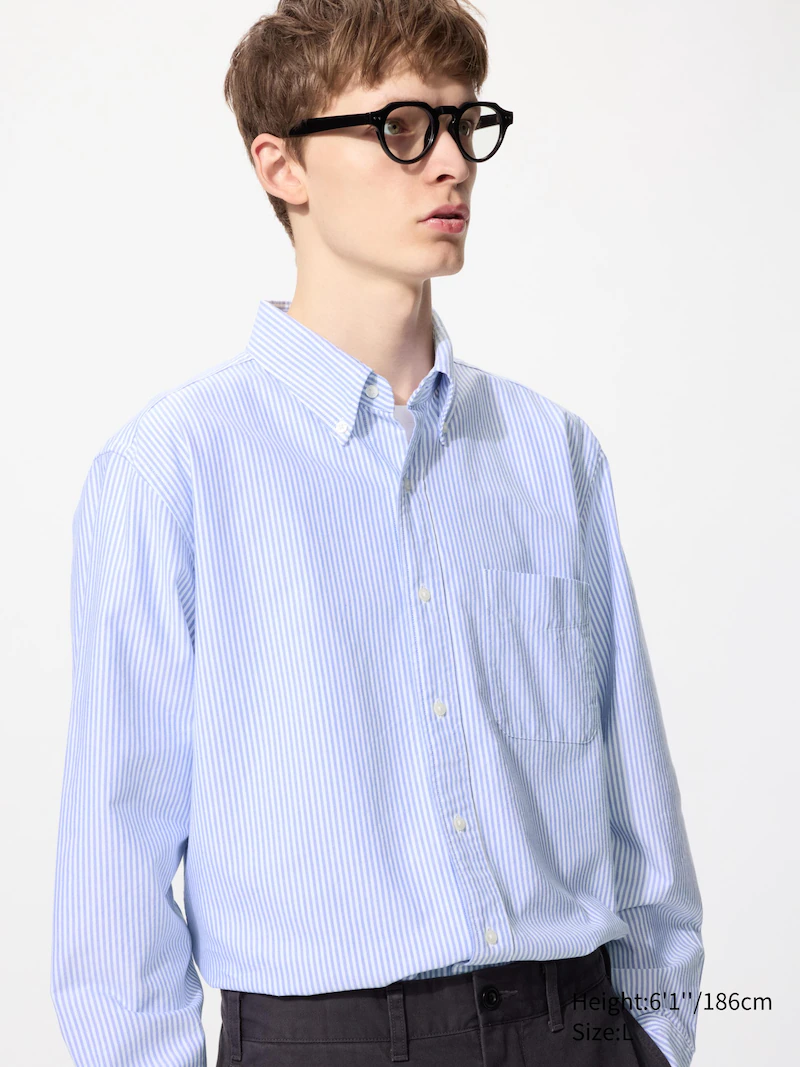 Рубашка oxford (в полоску, облегающего кроя)