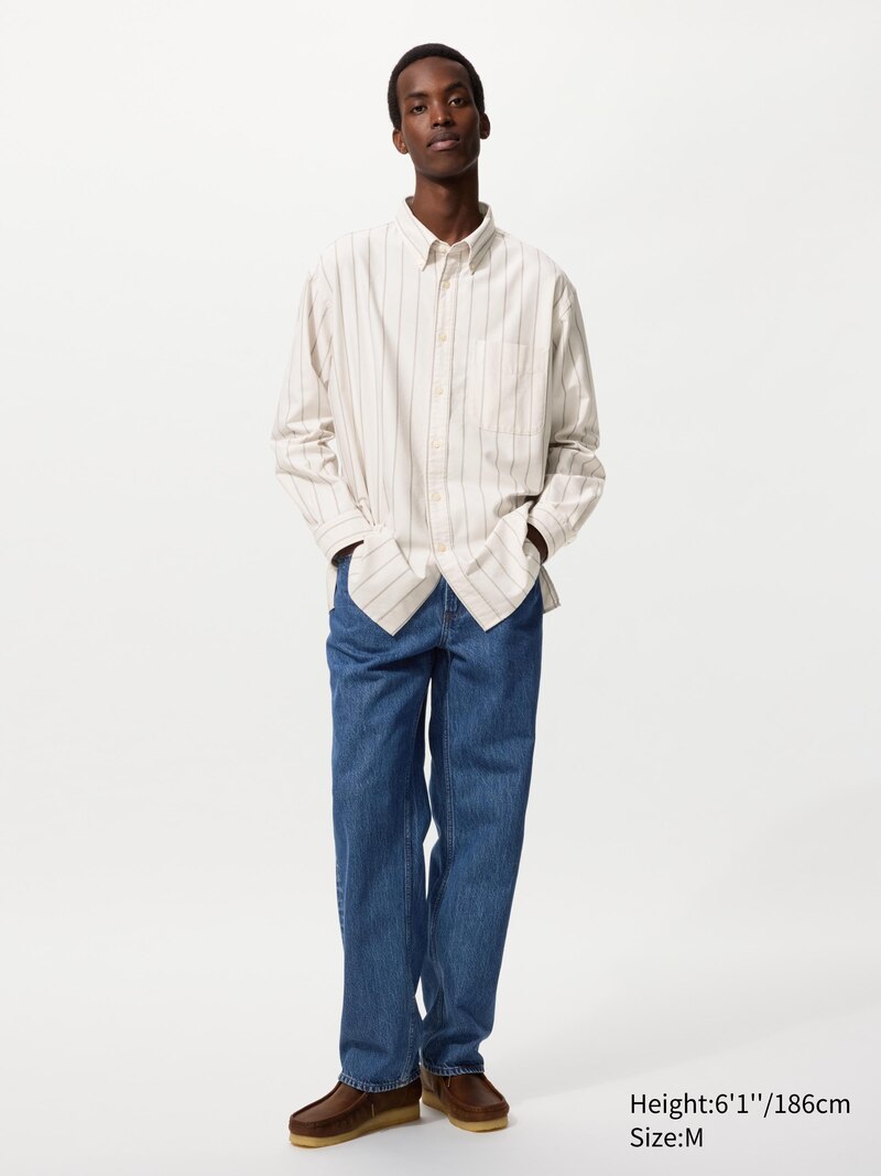 Рубашка oversized oxford в полоску