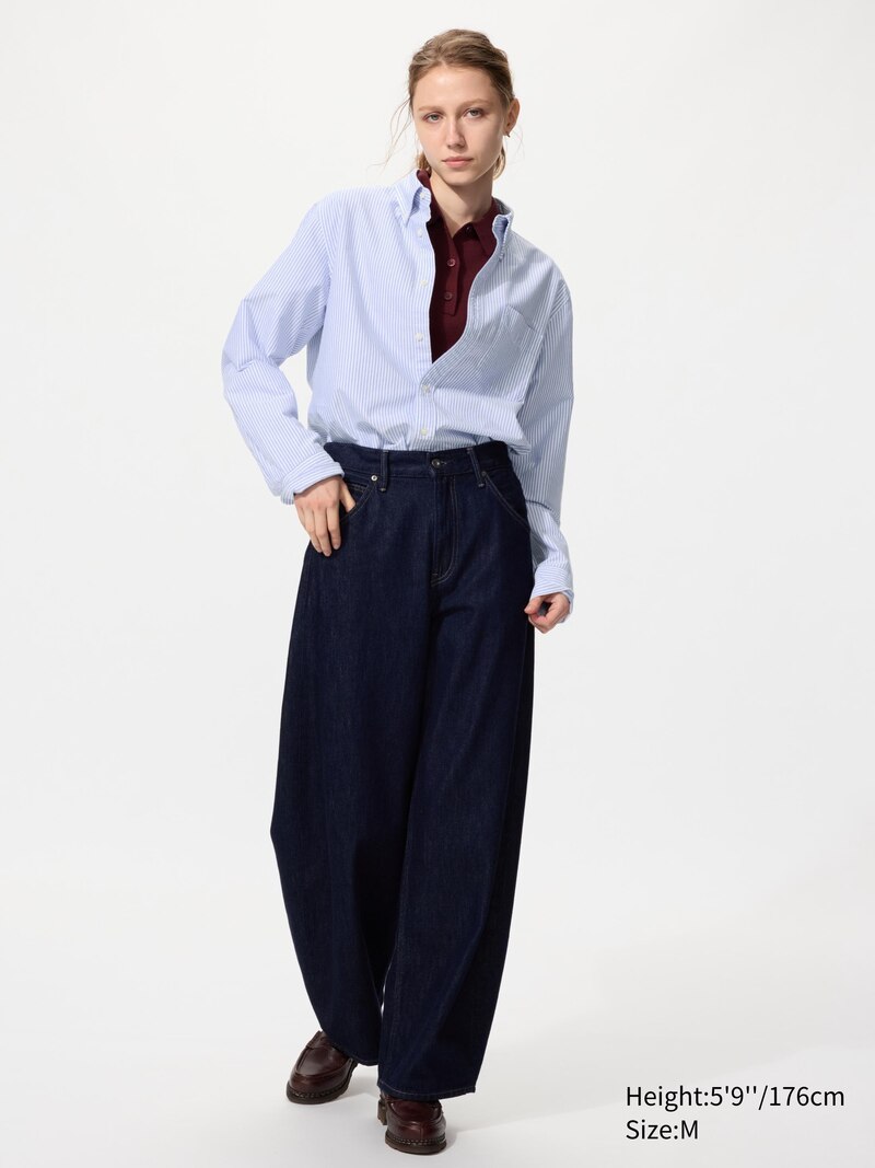 Рубашка oxford с синими полосками slim fit