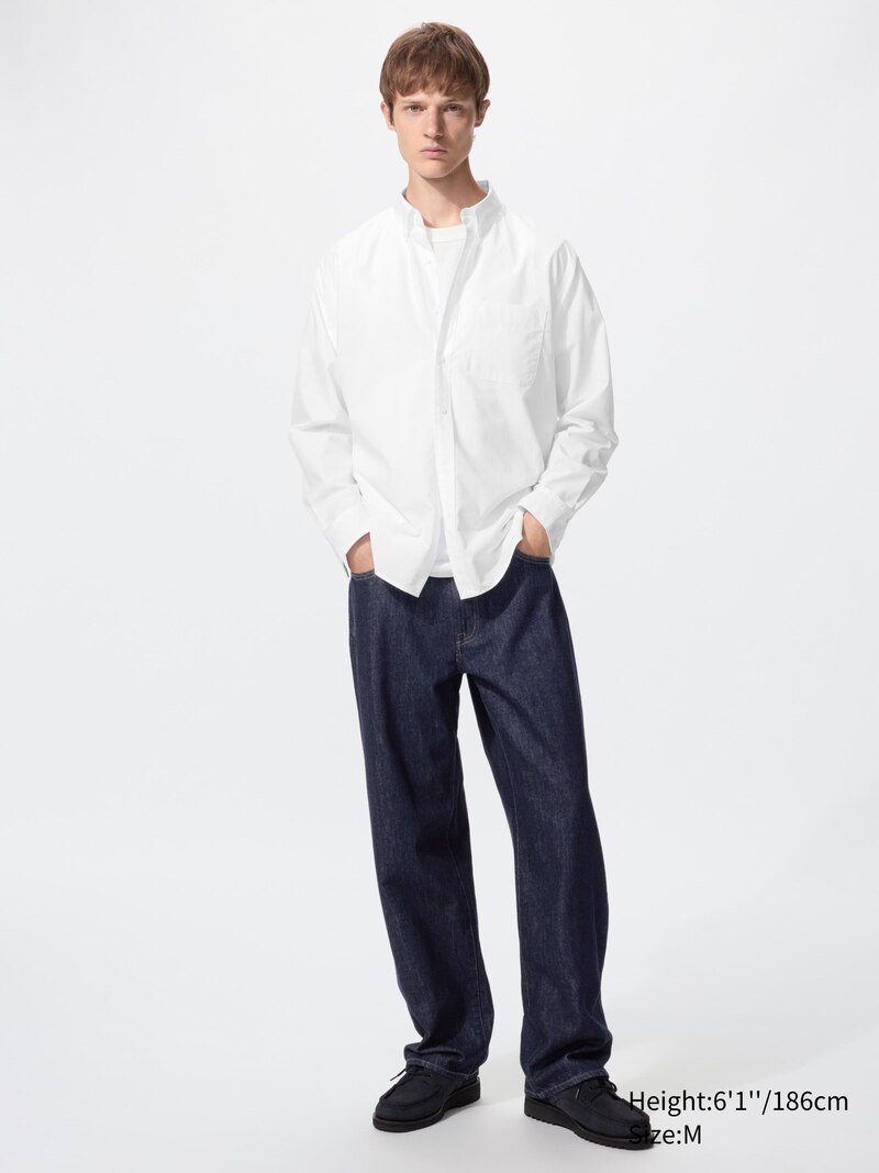 Рубашка из широкобортного хлопка regular fit (с отложным воротником)