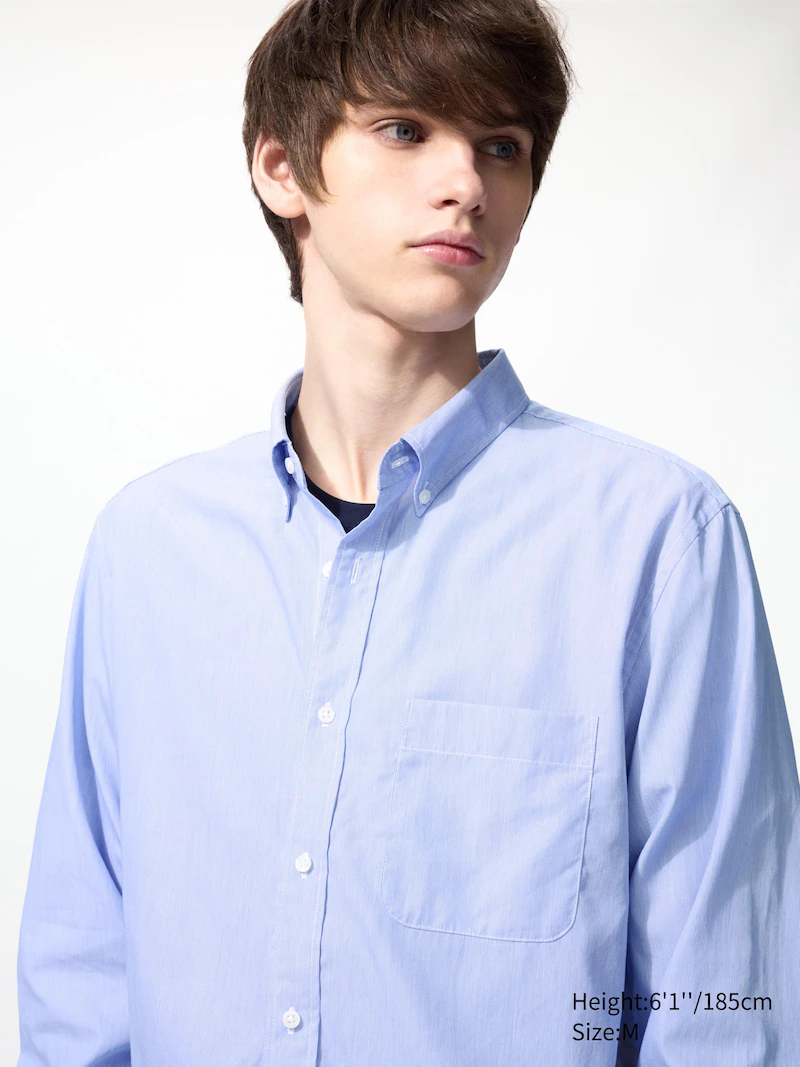 Рубашка из широкобортного хлопка regular fit (с отложным воротником, обводной полосой)