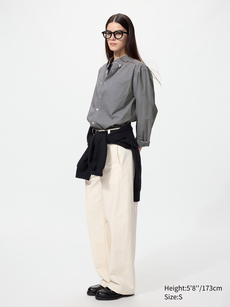 Рубашка с регулярной посадкой и воротником на пуговицах в клетку