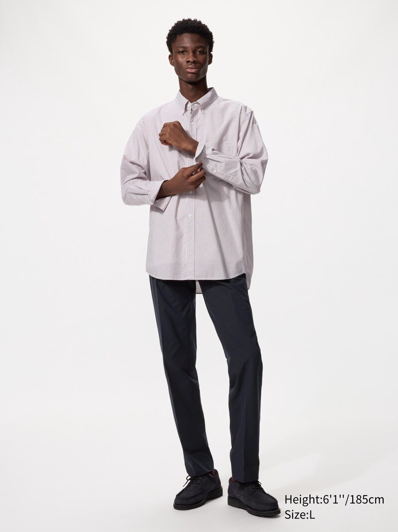 Рубашка с регулярной посадкой и воротником на пуговицах в клетку