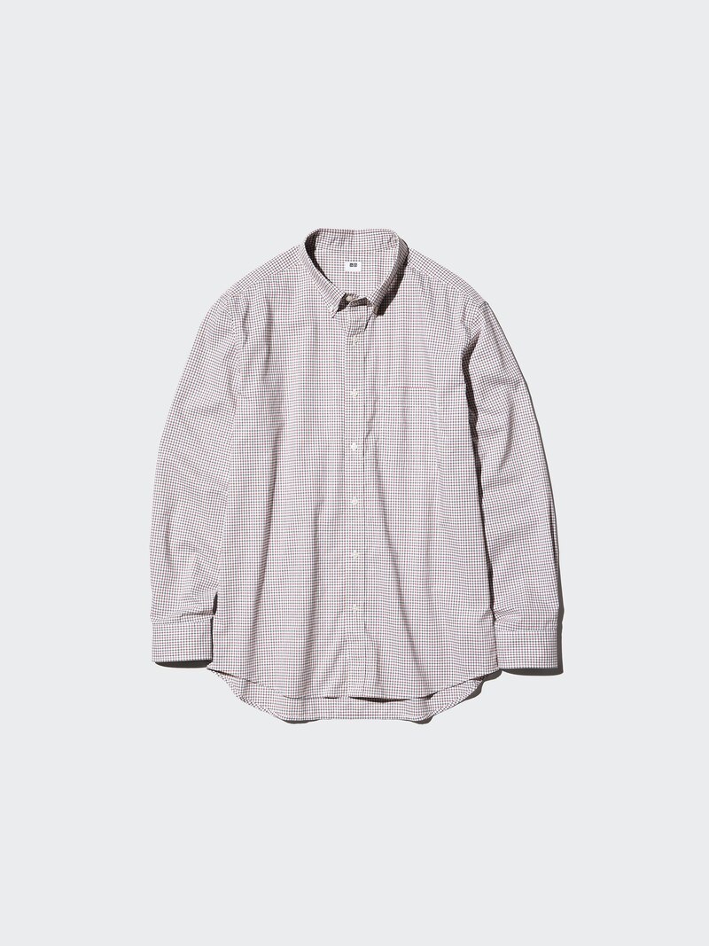 Рубашка с регулярной посадкой и воротником на пуговицах в клетку