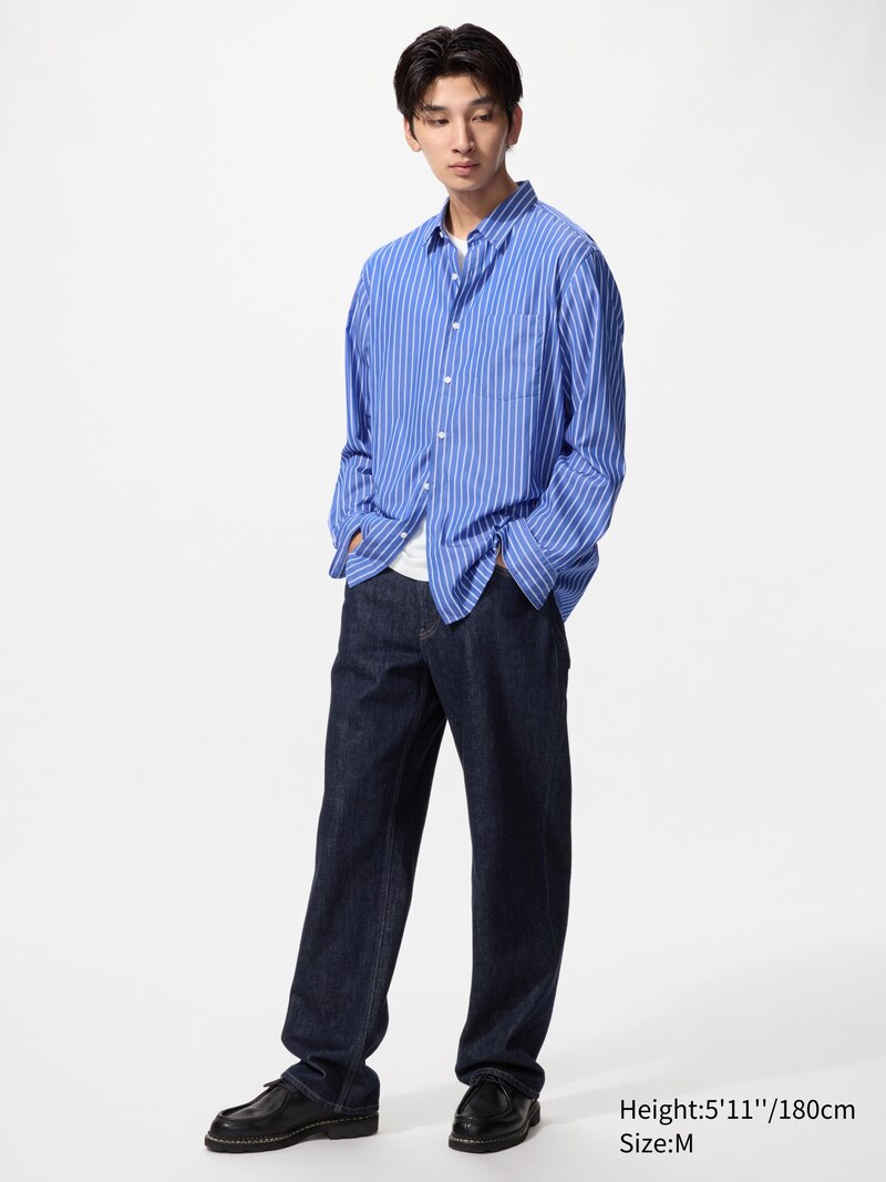 Рубашка с регулярной посадкой и классическим воротником в полоску