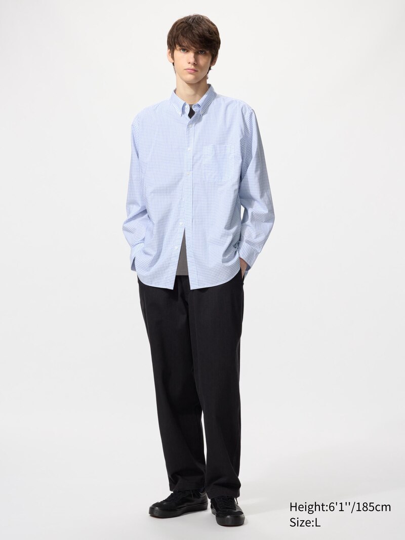 Рубашка с регулярной посадкой и воротником на пуговицах в клетку