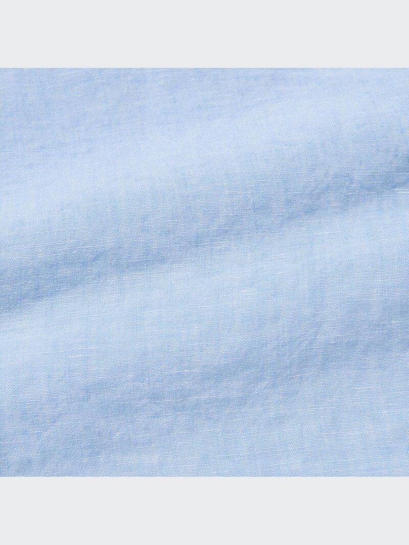 Рубашка 100% премиального льна с горловиной-стойкой