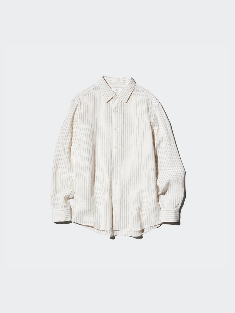 Рубашка из 100% премиального льна (в полоску)