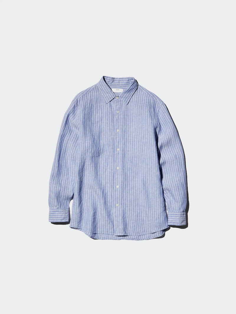 Рубашка из 100% премиального льна (в полоску)