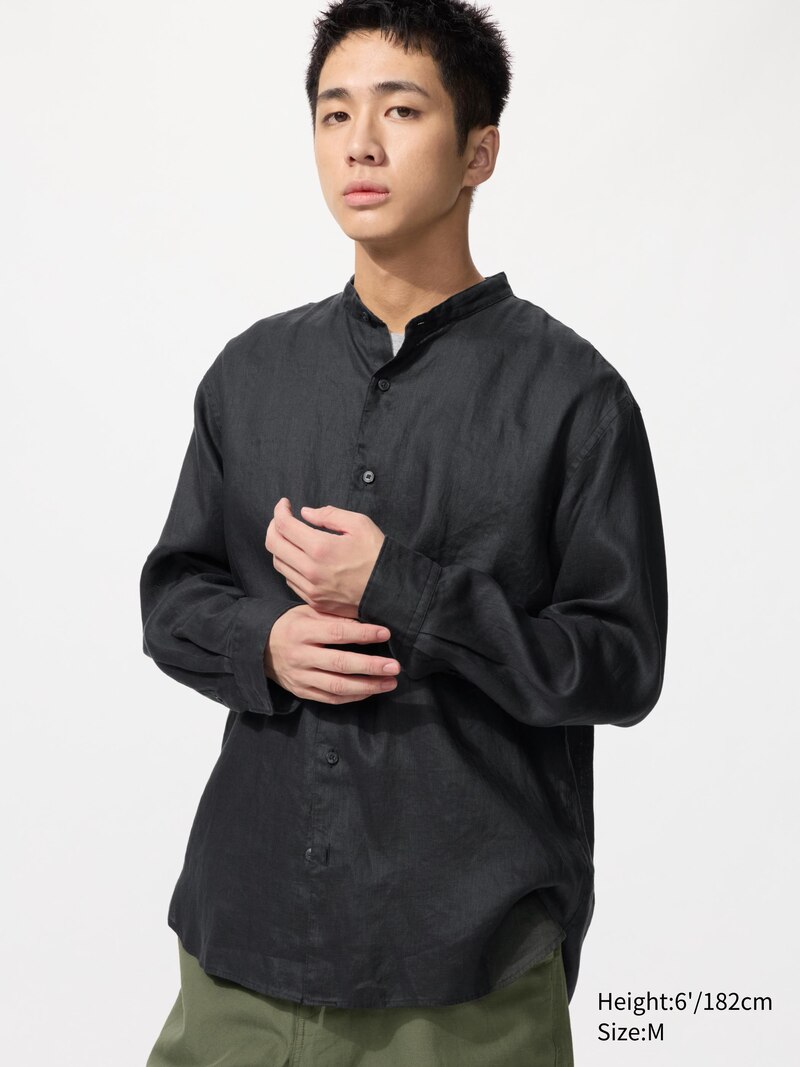 Рубашка из 100% премиального льна (с отложным воротником)