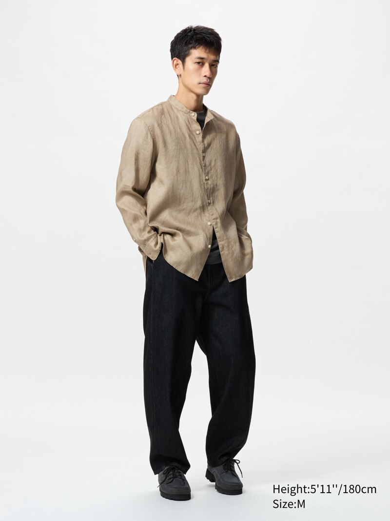 Рубашка из 100% премиального льна (стойка)