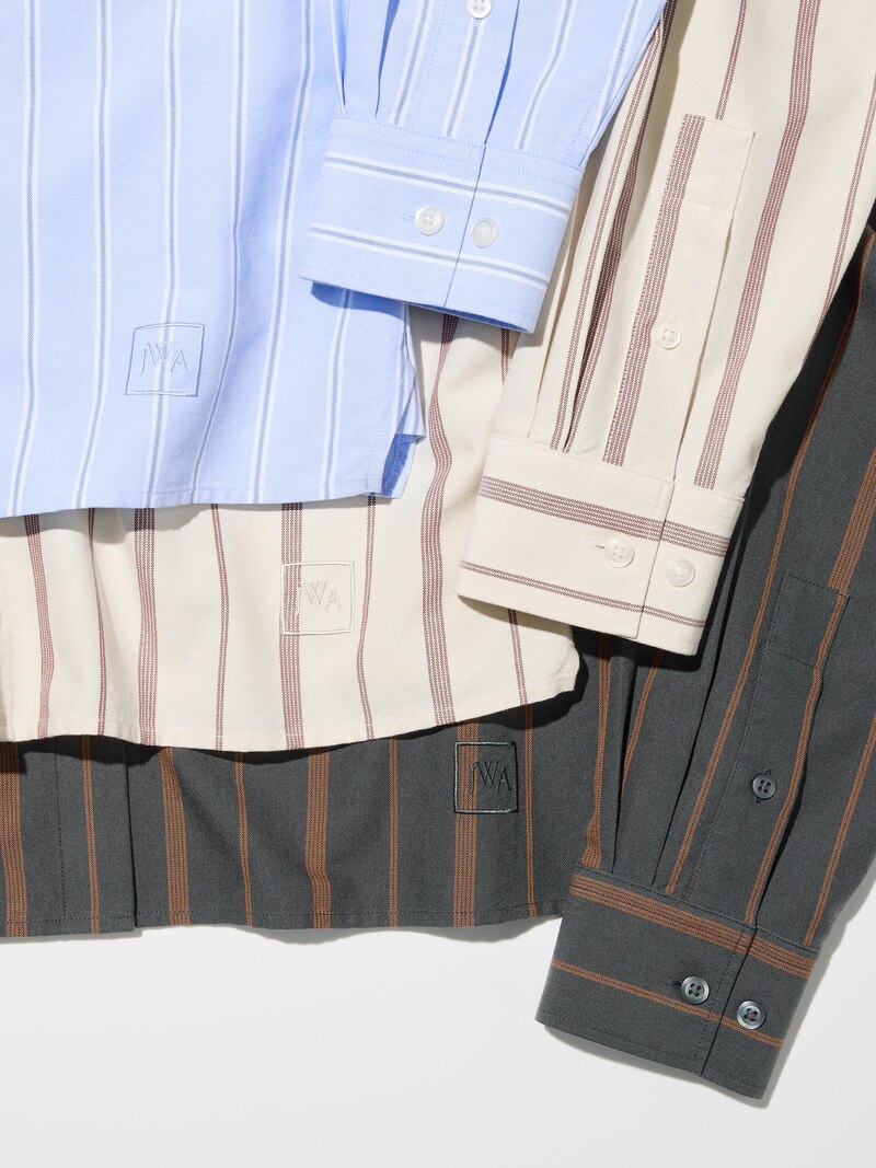 Рубашка oxford boxy (в полоску) uniqlo