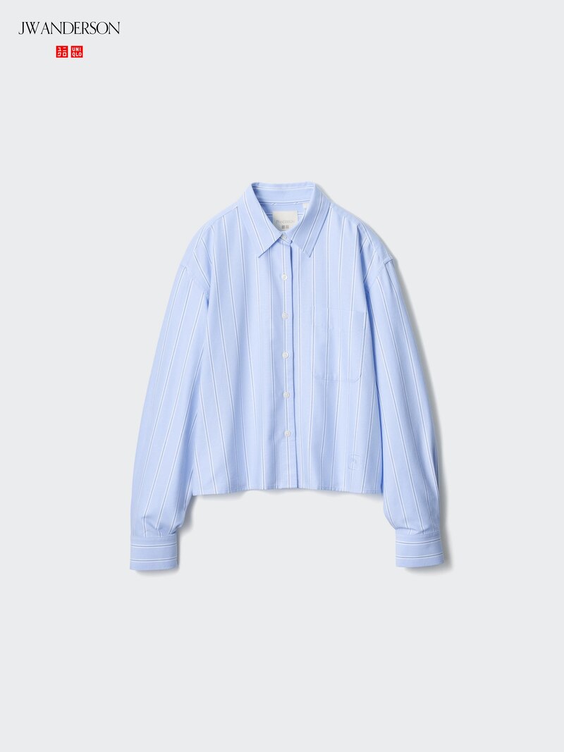 Рубашка oxford boxy (в полоску) uniqlo