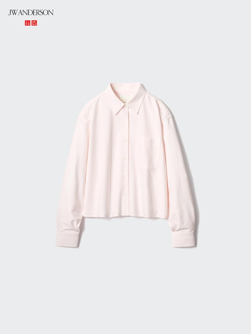 Рубашка oxford boxy (в полоску) uniqlo