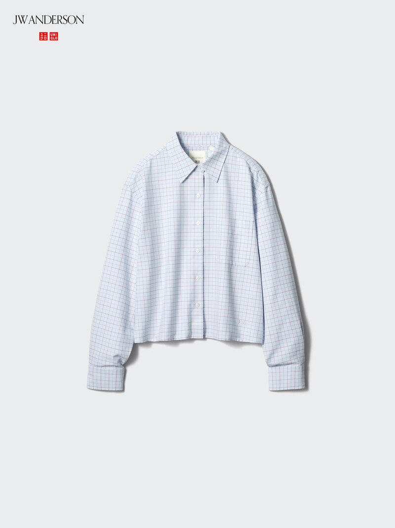 Рубашка oxford boxy (в клетку) uniqlo