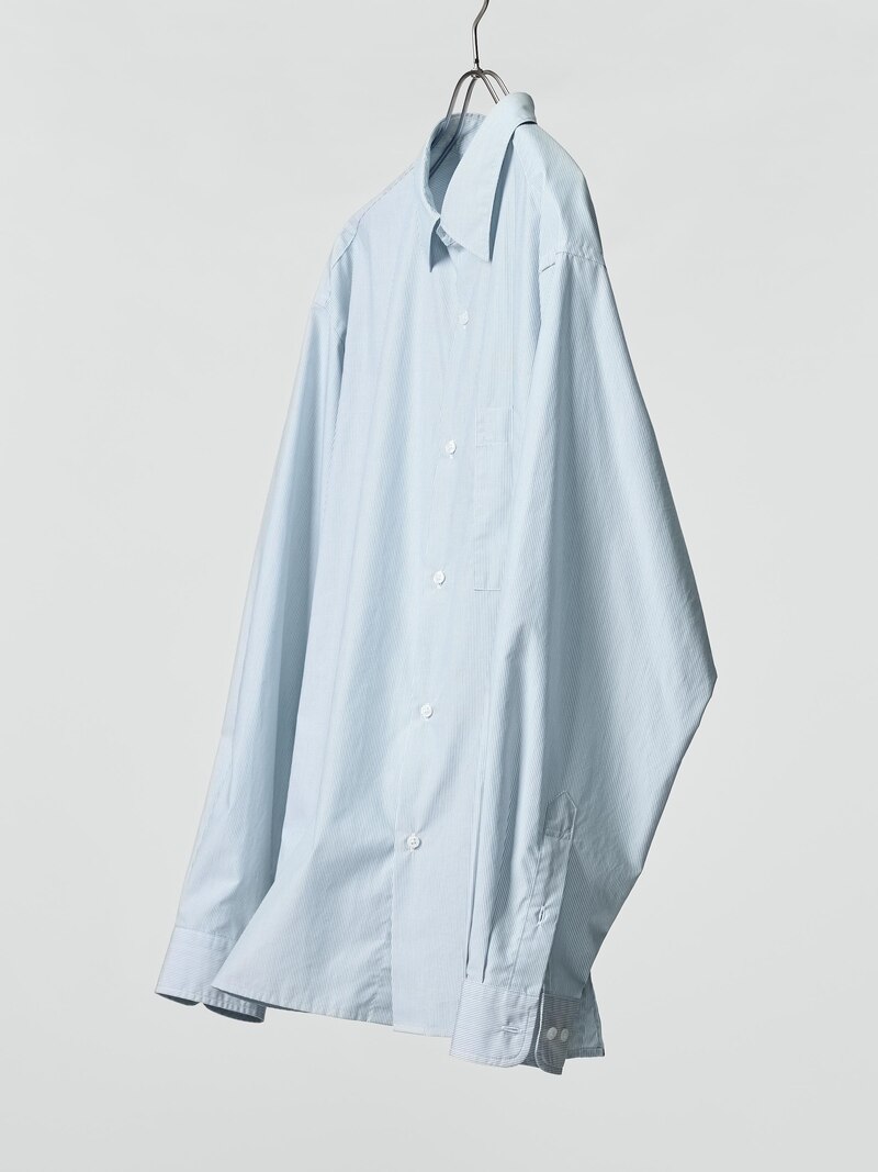 Рубашка broadcloth oversized (с обычным воротником, в полоску)